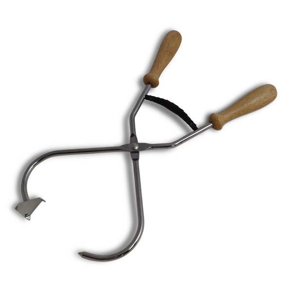 Glasyrtång med trähandtag