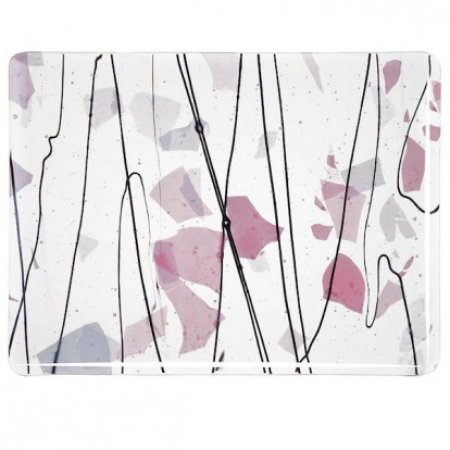  Glass sheet 4122-30 Black Str./Pink+Lilac+Wh 